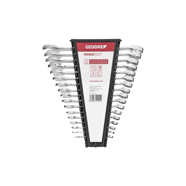 GEDORE red Ring-Maulschlüssel Satz metrisch, 17-teilig