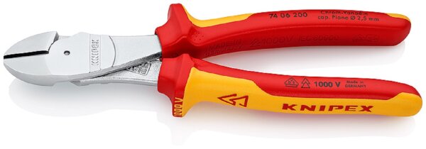 KNIPEX Kraft-Seitenschneider isoliert 200 mm