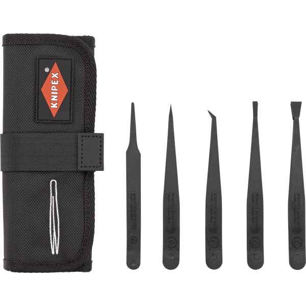 KNIPEX Kunststoffpinzetten-Set, ESD 5tlg