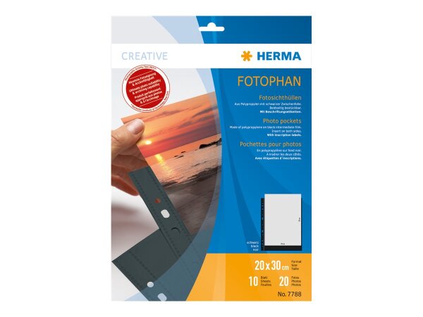 Herma fotophan 20x30 schwarz 10 Blatt                    7788