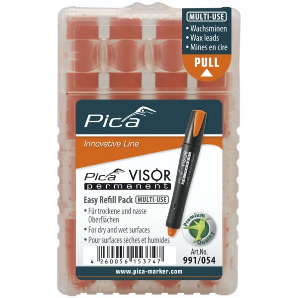 Pica VISOR permanent Ersatzminen -Sets, fluo-orange