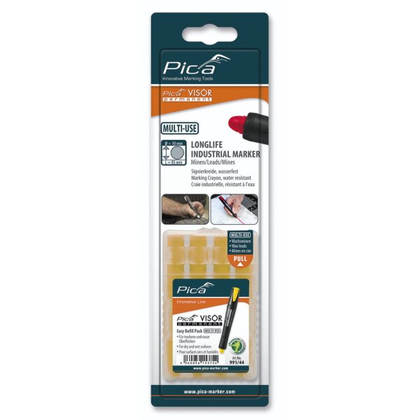 Pica VISOR permanent Ersatzminen -Sets, gelb / SB