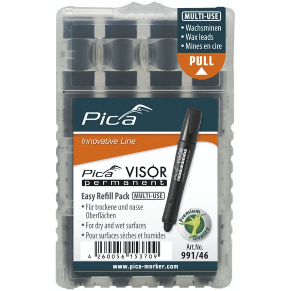 Pica VISOR permanent Ersatzminen -Sets, schwarz