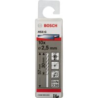 Bosch 10 Metallbohrer HSS-G 2,5x30x57mm