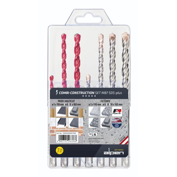 Alpen Combi Baust.Set SDS-plus M B7