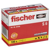 Fischer 50106 Spreizdübel S 6, 100 Stück