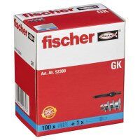 Fischer 52389 Gipskartondübel GK, 100 Stück