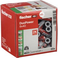 fischer DuoPower 8 x 40, Universaldübel,...