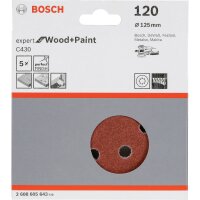 Bosch Schleifblatt C 430 D125MM Holz Körnung 120 5 St.