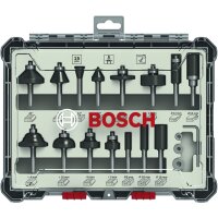 Bosch 15 tlg Mixed Fräser Set 6mm Schaft