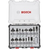 Bosch 15 tlg Mixed Fräser Set 6mm Schaft