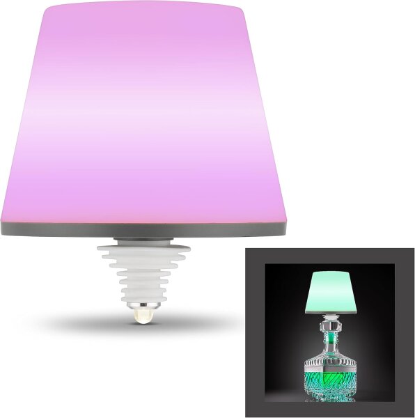 REV LED Flaschenleuchte mit Akku Lamprusco warmweiß&RGB