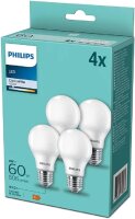 Philips LED Lampe E27 4er Set 60W 4000K