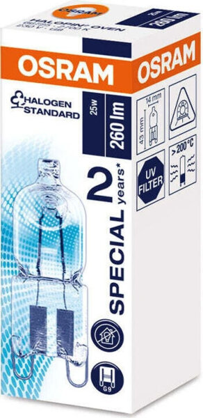 Osram Halogen Backofenlampe G9 25W 230V FS1 klar