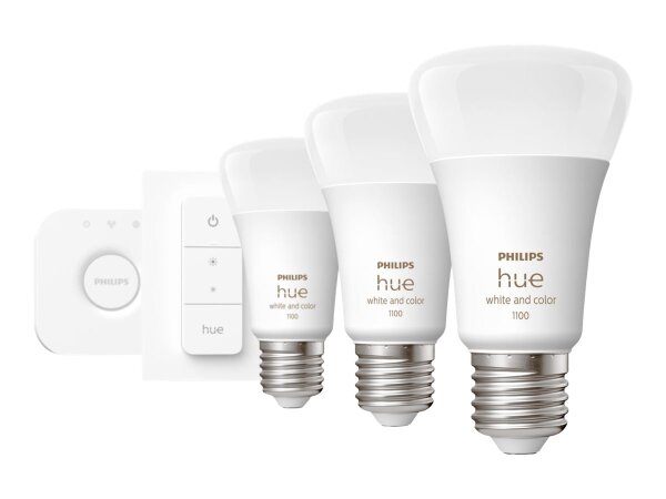 Philips Hue LED Lampe E27 3er Pack White Color Amb. + Set