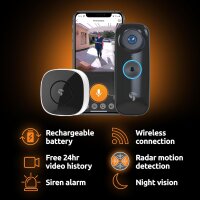 Toucan Wireless Video Doorbell PRO with Radar Motion Detection