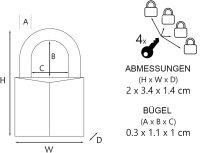 4x1 Master Lock Vorhängeschloss gleichschließend 9120EURQNOPCC