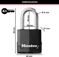 Master Lock Vorhängeschloss mit Rostschutzabdeckung M115EURDLF