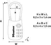 Master Lock Reiseschloß 4688EURD Zahlenkombination...