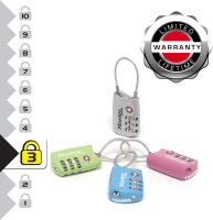 Master Lock Reiseschloß 4688EURD Zahlenkombination TSA farbl sort
