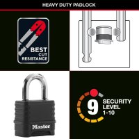 Master Lock Zahlenschloss aus Zink 56mm Schwarz M178EURDLF