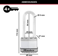 Master Lock Vorhängeschloss mit Korrosionsschutz 45mm M1EURDLJ