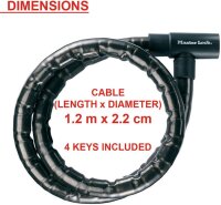 Master Lock gepanzerte Kabel 22mm mit Schlüssel 8115EURDPS