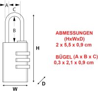 Master Lock Zahlenschloss aus Aluminium Stahlbügel 7620EURDCC