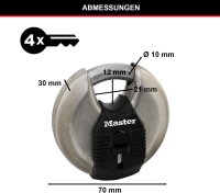 Master Lock Vorhängeschloss 2-Disk aus Edelstahl (70mm) M40E