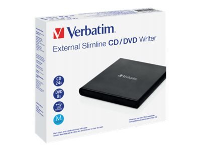 Verbatim External Slimline CD/DVD Writer Optisches Laufwerk DVD±RW Schwarz