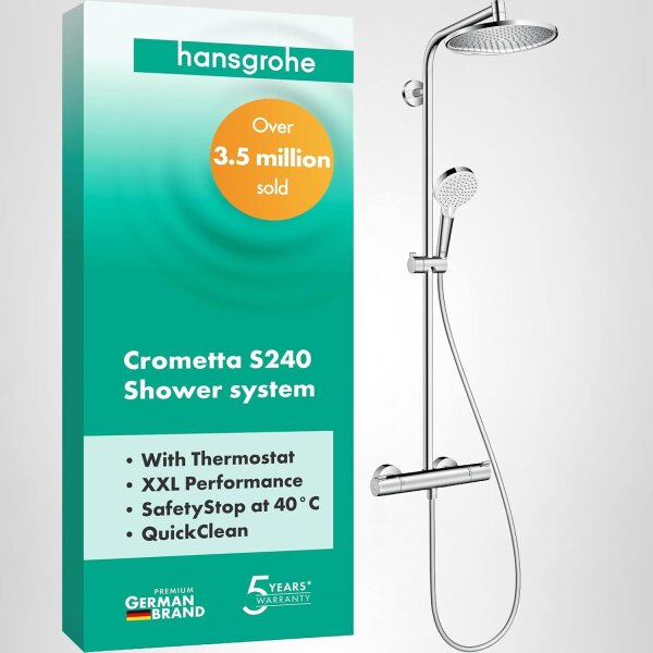 Hansgrohe Crometta S Showerpipe 240 1jet mit Thermostat chrom