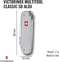 Victorinox V-0.62 21.26 Taschenmesser Classic Alox, silber