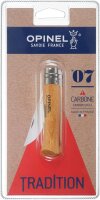 Opinel Taschenmesser No. 07 Carbonklinge mit Holzgriff