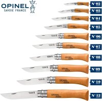 Opinel Taschenmesser No. 10 Carbonklinge mit Holzgriff