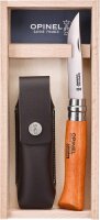 Opinel Taschenmesser No. 08 in Holzbox inkl. Kunstlederetui