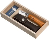 Opinel Taschenmesser No. 08 in Holzbox inkl. Kunstlederetui