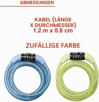 Master Lock Spiralkabel 1,20m m. 4-stell. Zahlenk....