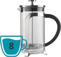Leopold Vienna Kaffeebereiter 1l 8 Tassen Glas/Edelstahl  LV01533