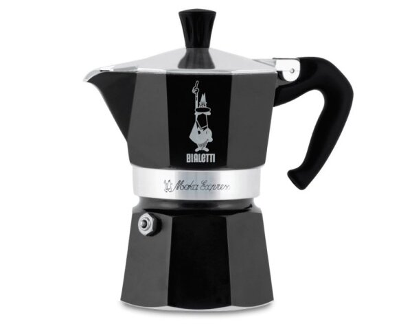 Bialetti Moka Express Schwarz, Espressokocher für 3 Tassen
