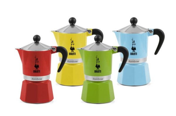 Bialetti Espressokocher Rainbow 3 Tassen hellblau