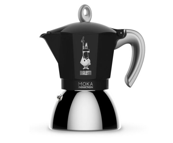 Bialetti Moka Induktion, Schwarz, Espressokocher für 6 Tassen