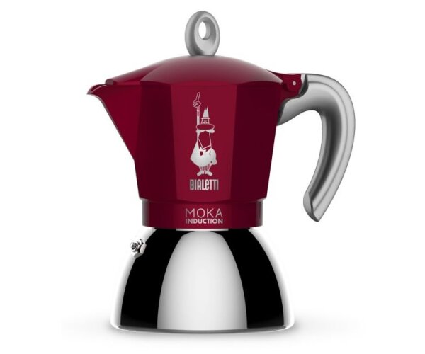 Bialetti Moka Induktion, Rot, Espressokocher für 2 Tassen