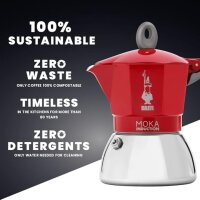 Bialetti Moka Induktion, Rot, Espressokocher für 6 Tassen