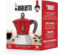 Bialetti Moka Induktion, Rot, Espressokocher für 6 Tassen