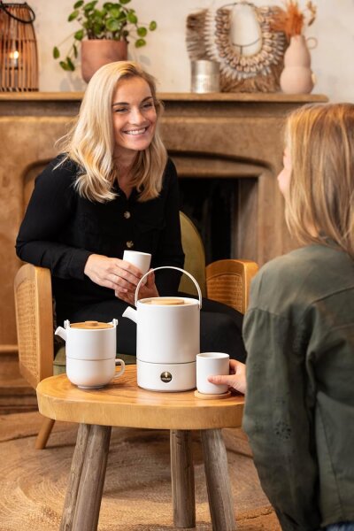 Bredemeijer Tea-for-one Umea weiß mit Bambusdeckel     142007