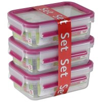Emsa Food Clip&Close 515582 transp./pink 0,55l 3er Set