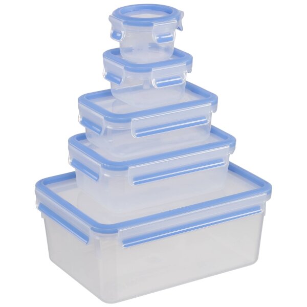 Emsa Food Clip&Close 508568 5er Set transparent/blau