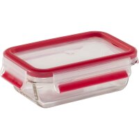 Emsa N10509 Clip & Close Glas Frischhaltedosen-Set 3-teilig Transparent/Rot