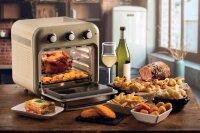 Ariete Vintage, 4632 2-in-1 Heißluftfritteuse und Ofen, 16 L Fassungsvermögen, Körbe und Drehspieß aus Edelstahl