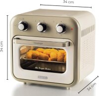 Ariete Vintage, 4632 2-in-1 Heißluftfritteuse und Ofen, 16 L Fassungsvermögen, Körbe und Drehspieß aus Edelstahl